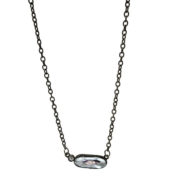 Vintage Elegant Oval Crystal Pendant Necklace Classic Fashion Jewelry Women - Picture 2 of 8